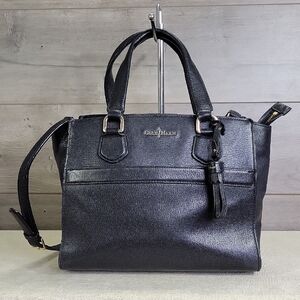 Cole Haan Black Leather Tote Crossbody Bag